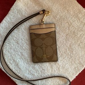 Coach Signature Lanyard ID Holder